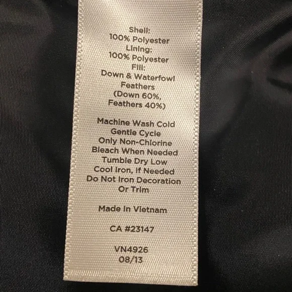 Talbots Black White Paisley Down Fill Puffer Vest Petite Small SP VN4926 - Picture 8 of 12